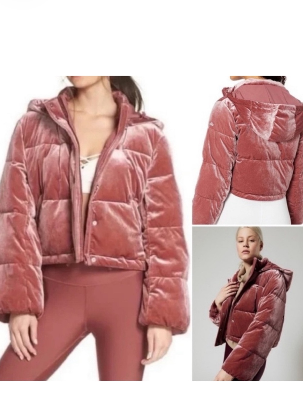 alo Puffer Jacket in Rosewood Size Small Feels like velvet New Never worn withou